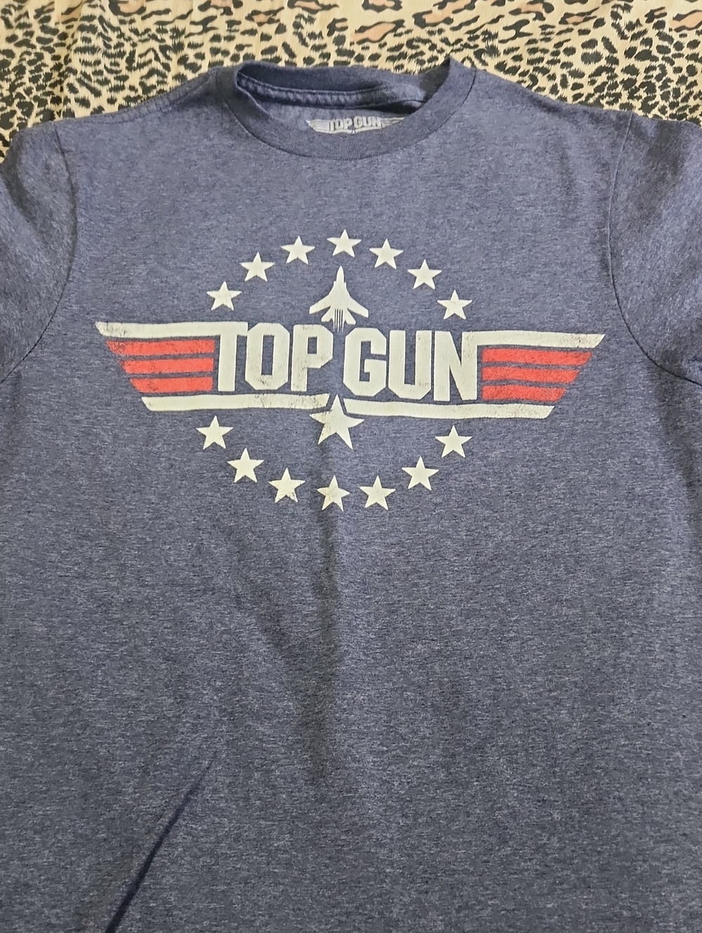 Top Gun Heather Navy Short Sleeve Tee - Top Gun Graphic